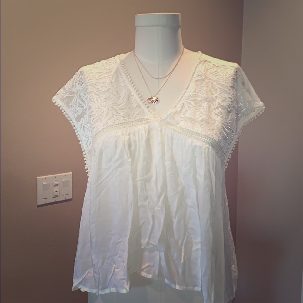 Express lace peasant top